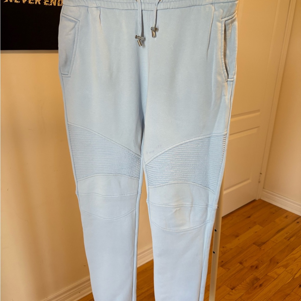 Balmain Soft Blue Casual Pants